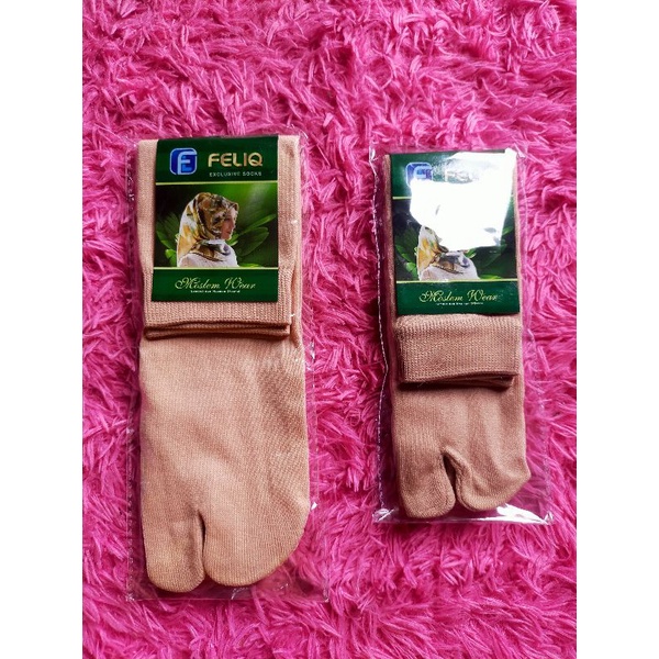 Kaos kaki jempol Muslimah PROMO telapak hitam atas coklat dan coklat polos dewasa bahan polyster dan Nylon-5