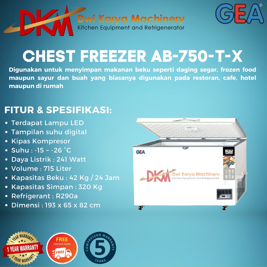CHEST FREEZER GEA AB-750-TX / FREEZER BOX