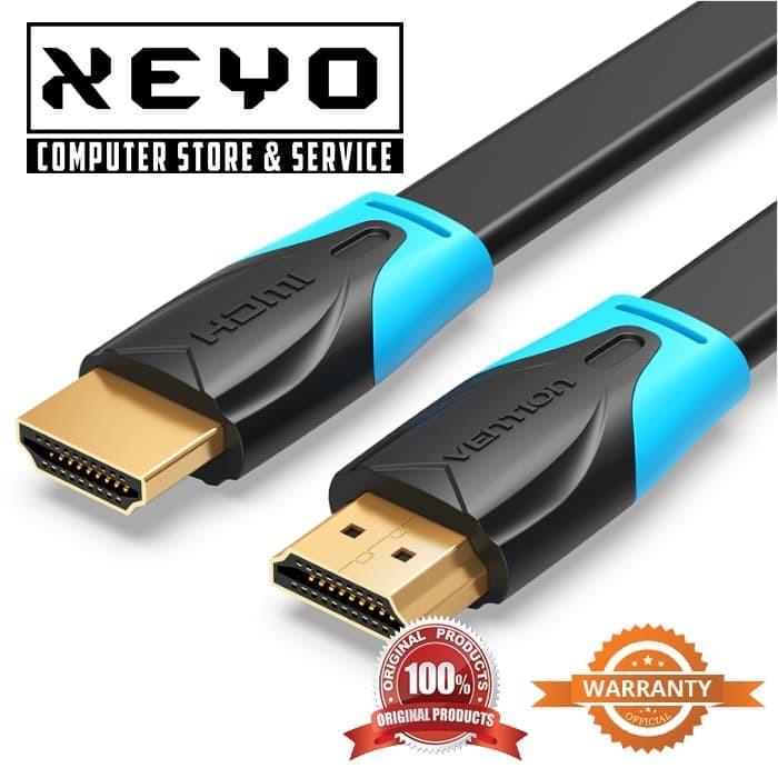 Kabel HDMI Flat Vention B02 3M 3 Meter v1.4 Male to Male 3D Support