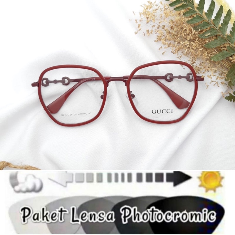 Kacamata Photocromic Antiradiasi Wanita Fashion Gucci 58813