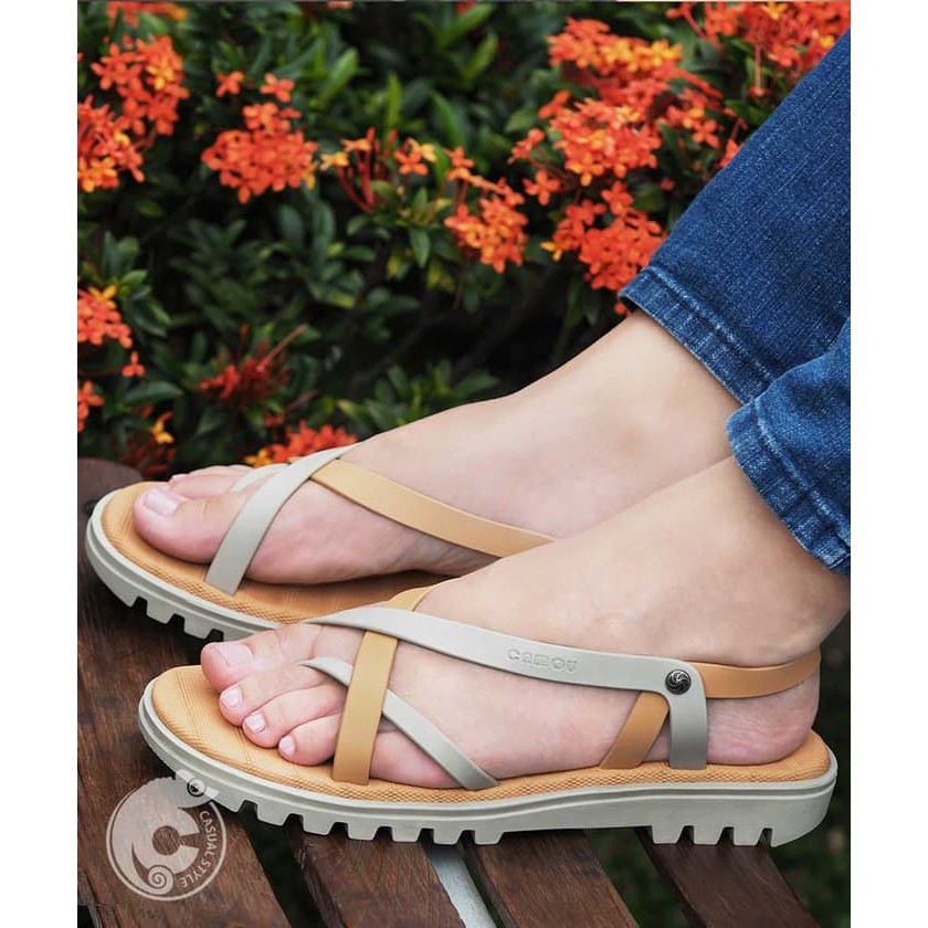 TERMUAH Sendal / Sandal Slop Wanita Cewek lebaran Wanita Flat Casual Teplek Flip Flop Tali - Camou L