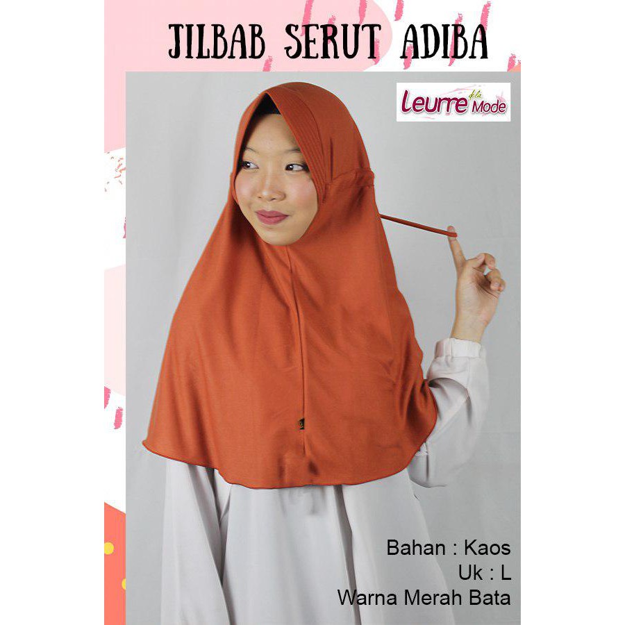 Jilbab Instan Pet Antem Hijab Instant Serut Adiba L Merah Bata Terbaru