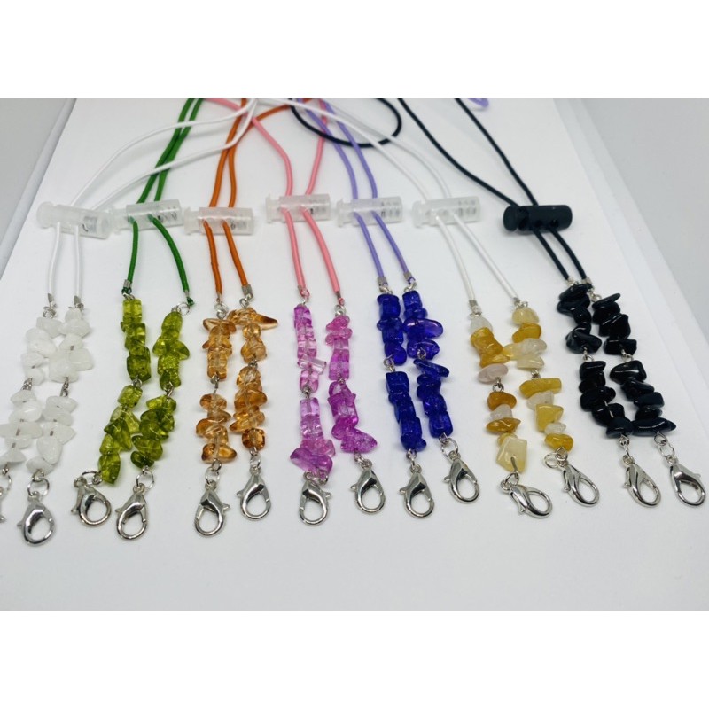 Konektor Masker Hijab 2in 1 Manik Ukir Krikil Strap Masker