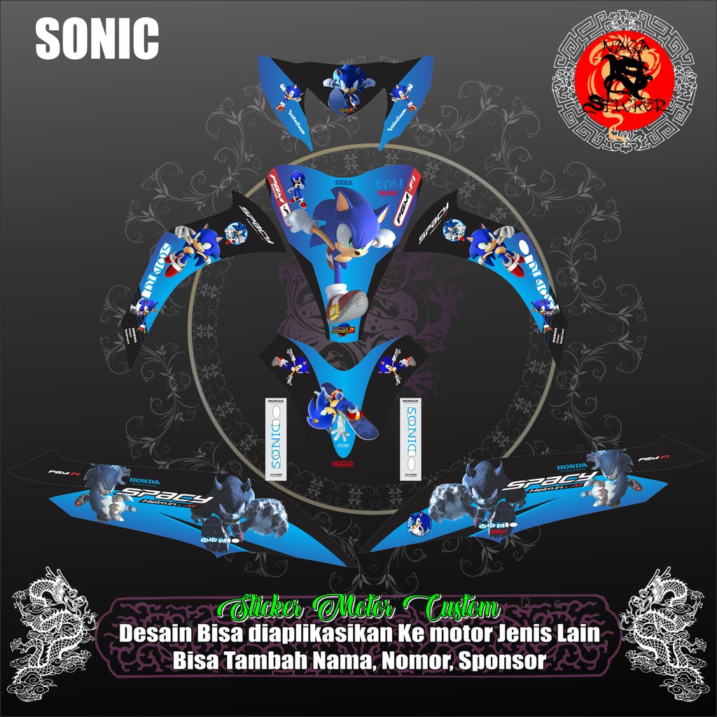 DECAL STICKER HONDA SPACY SONIC BIRU