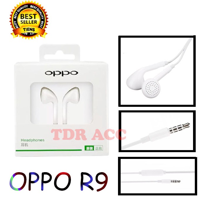 HEADSET - HANDSFREE - EARPHONE - R9 - R11 - FOR OPPO - VIVO - STEREO MEGABASS PACKINGAN IMPORT 100%