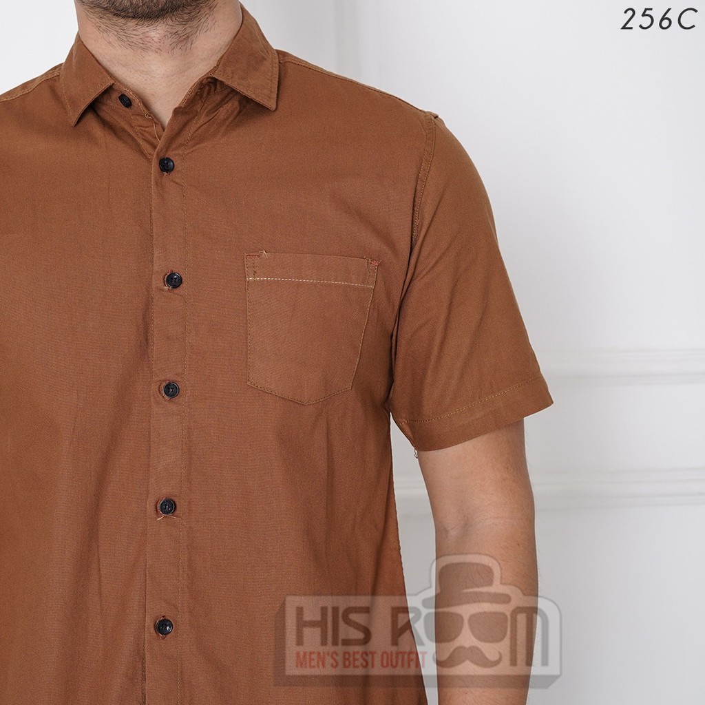 HSRM - Kemeja Polos Pria Lengan Pendek Kemeja Casual Pria Slimfit Basic Shirt Kemeja Cowok 256