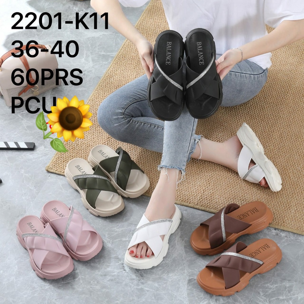 Sandal Karet Jelly Wedges Wanita import Model Terbaru Original Kekinian by AGUNG STYLE Balance 2201-K11