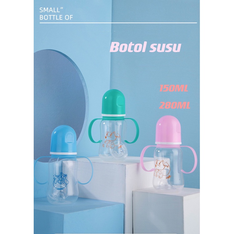 Botol Minum Susu Bayi Anak Dengan Gagang  Pegangan 150ml