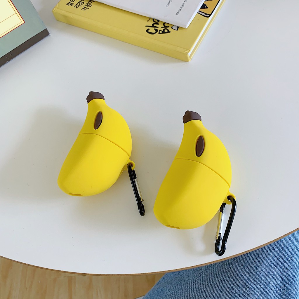 3d Buah Pisang Bluetooth Earphone Lembut Silikon Pelindung Case TWS Cover Untuk Airpods1 2 3 Pro I12 i13 Inpods 12 13 Pro Airpods3 Pelindung