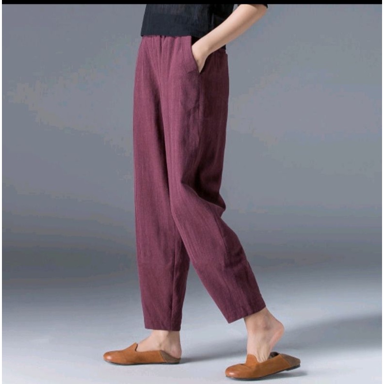 BLOSSOME PANTS CELANA LINEN QILLA  BAGGY PANTS HAREM PANTS