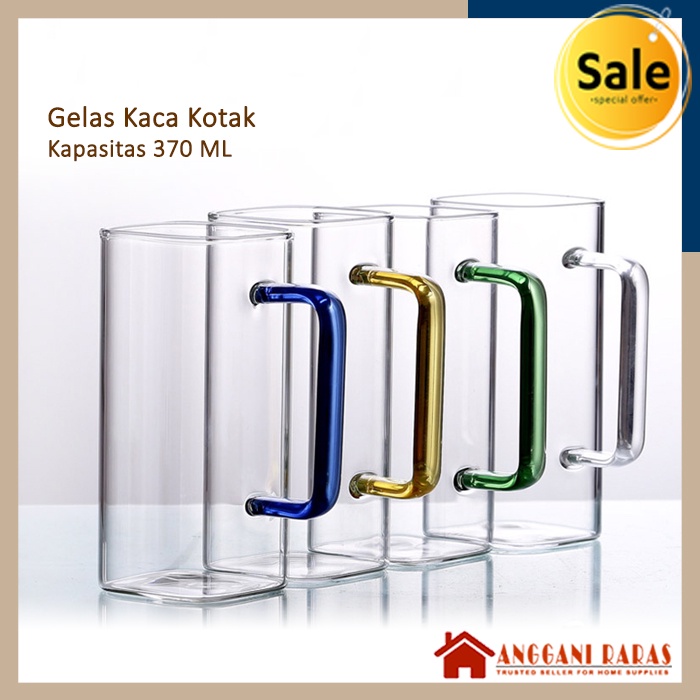 Gelas Besar Gelas Jumbo Gelas Cafe Gelas Cangkir Kopi Teh Glass Coffee Mug 370ml