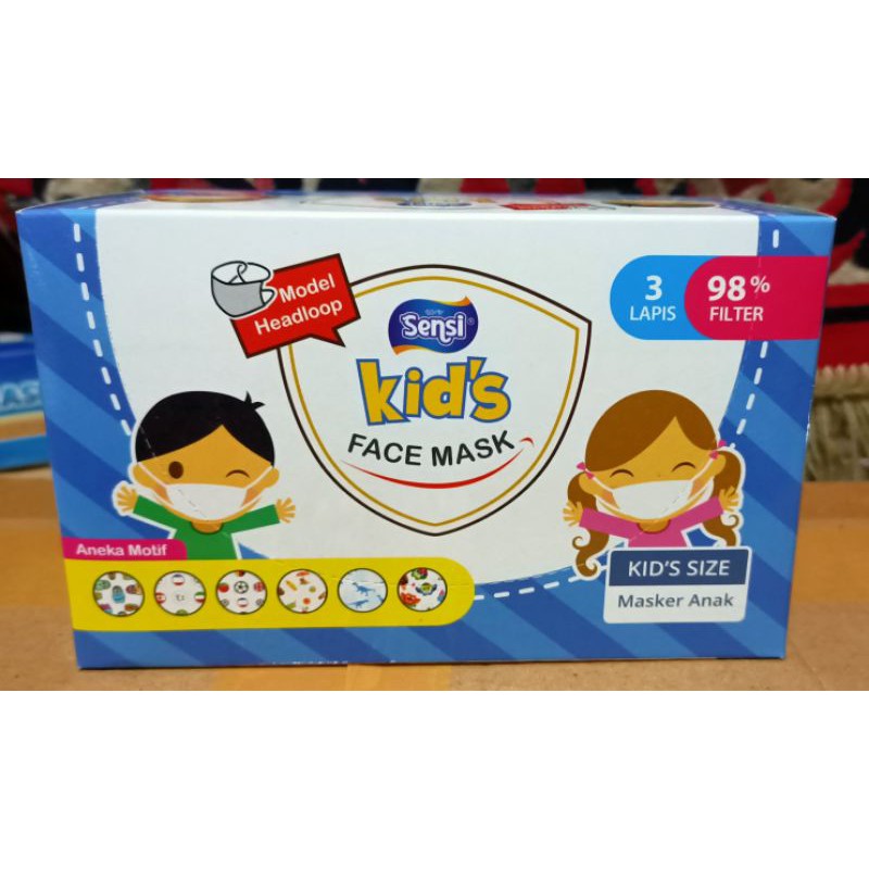 Sensi kids 3ply masker anak isi 40pcs