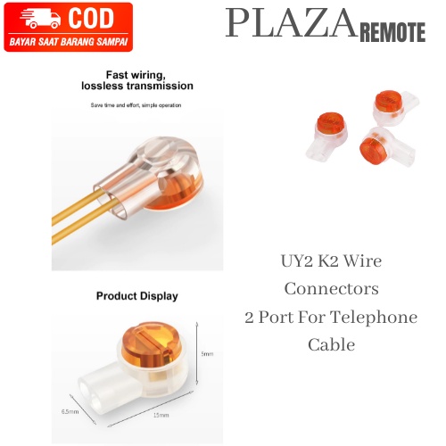 K2 Wire Connectors Waterproof 2 Port untuk sambung kabel telepon dan internet 50PC