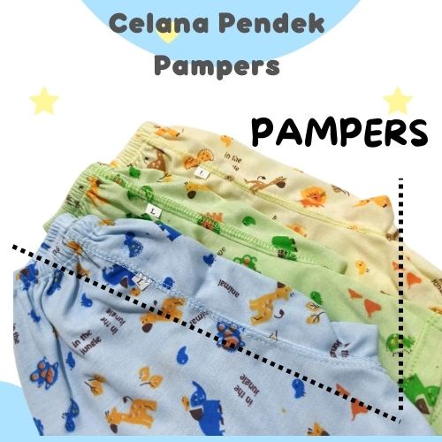 3 pcs Celana Bayi Pendek Pampers / Celana Bayi Diapers