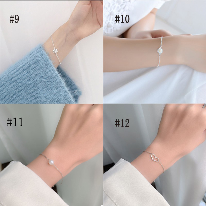 Gelang Wanita Model Korea Simple Clover Kristal untuk Hadiah-4