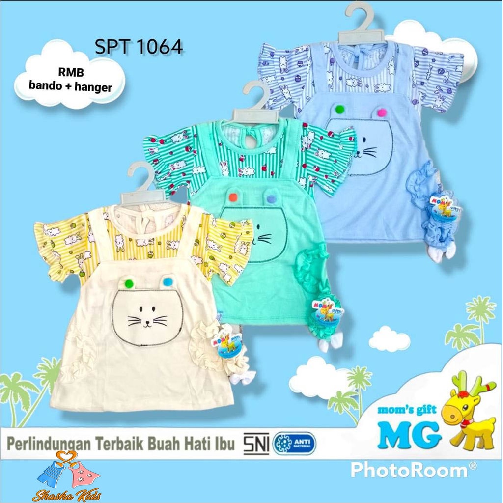 [MG 025] Baju Bayi Perempuan/ Dress Bayi Perempuan Mom's Gift salur kuncing 3-9 bln