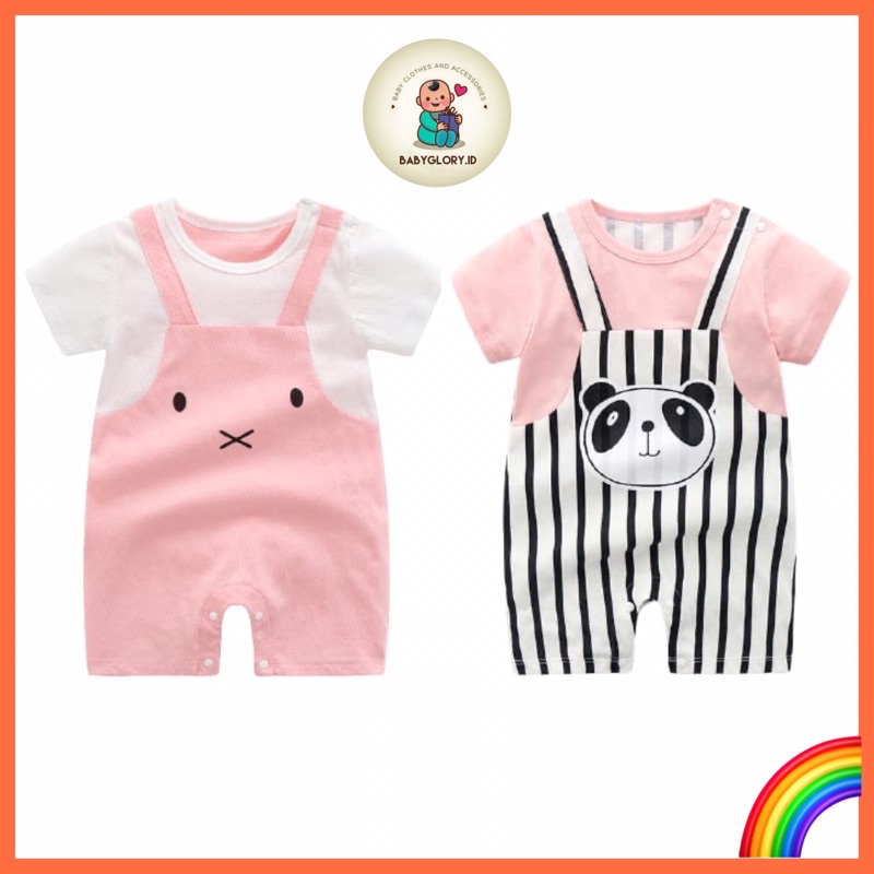 Babyglory.id✨ Jumper Bayi Pendek Perempuan Laki Laki Karakter Newborn / Jumper Bayi Anak Import