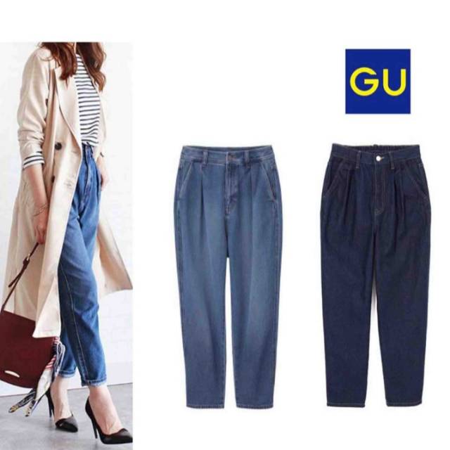 GU UNIQLO HIGH WAIST JEANS BLUE SIZE L