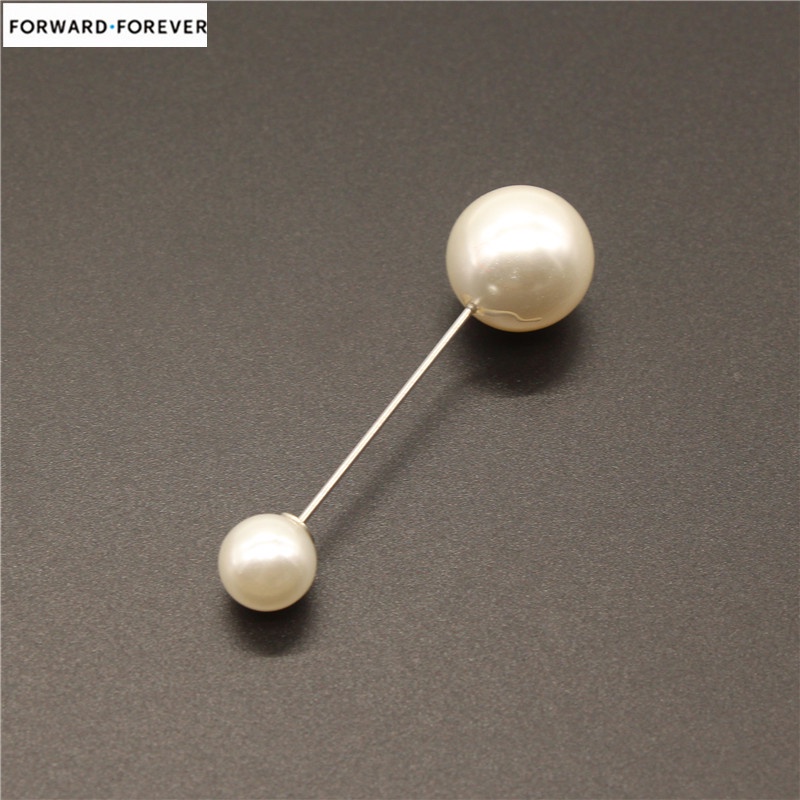 12pcs Pearl Double Head Fashion Beautiful Brooch Shawl Bandana Pin