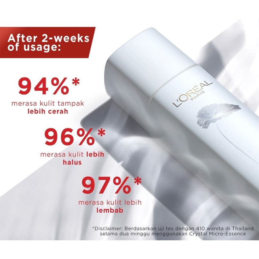 Loreal Paris Revitalift Crystal Micro Essence Water - 130ml / 65ml / 22ml Tutup Silver - Serum Wajah L'oreal Esence Essens Esens Essen Toner Ukuran Kecil Sedang Besar Skincare BPOM