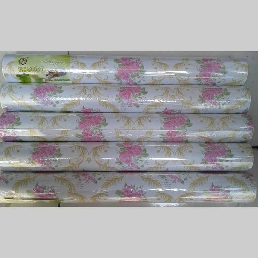 (PROMO) Gudang 10 Meter Wallpaper Dinding Kamar Tidur Motif Kembang Ungu / Anti Air 45 CM x 10 Meter (COD)