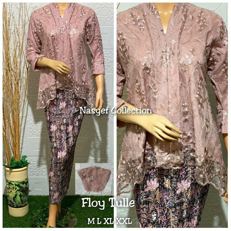 Setelan kebaya floy tulle / kebaya modern / kebaya wisuda / kebaya braidsmaids / kebaya seragaman