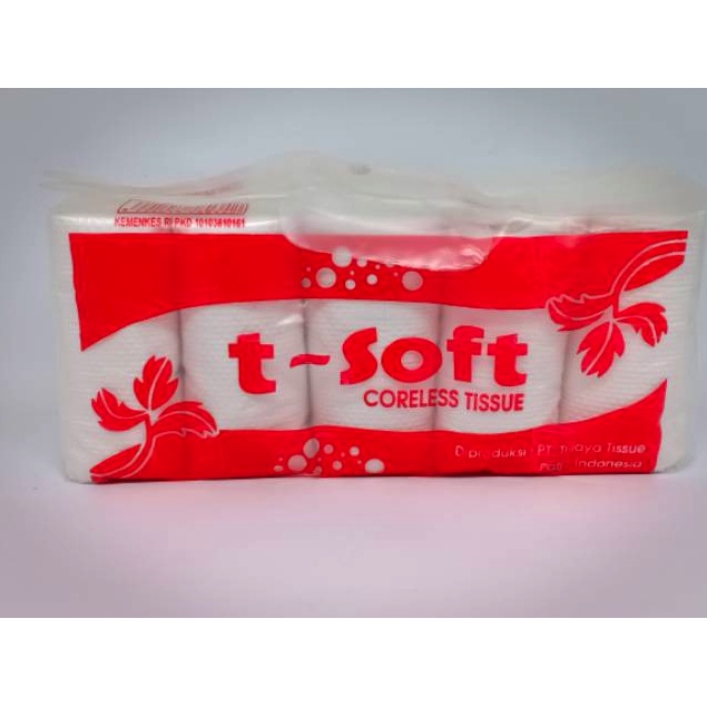 TISU GULUNG T-SOFT ISI 5 DAN 10 ROLL TANPA TULANG