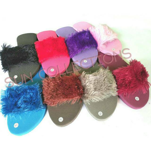 Sandal Kokop / Selop Bulu Warna + mur (kuat awet) (1Kg) 12 pasang