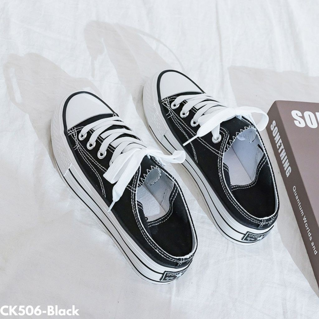 Gypsy - Combi Slop Sepatu Sneakers Wanita Selop Kanvas Import Slip On Sneaker Cewe Cewek Slop Canvas Snikers Snackers Seoatu Grey Hitam Kasual Kulit XCK506