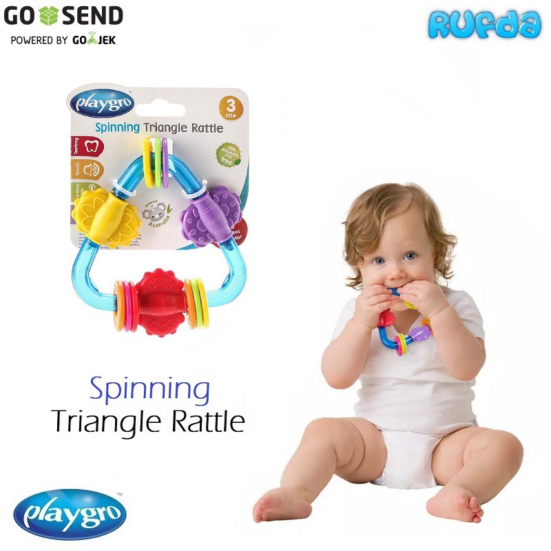 Playgro Spinning Triangle Rattle Mainan Anak Bayi Bisa Berbunyi