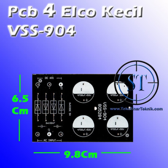 PCB 4 Elco Kecil VSS-904 Power Supply Power Bank Penyimpan Tegangan Dioda Regularor Ampli Power