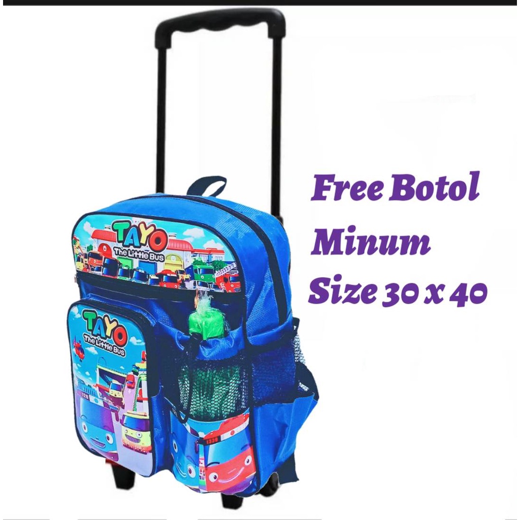 Tas Ransel Troly Banyak Karakter Baru Free Botol Minum