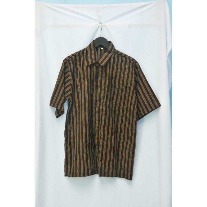 KEMEJA PRIA TENUN LURIK LENGAN PENDEK