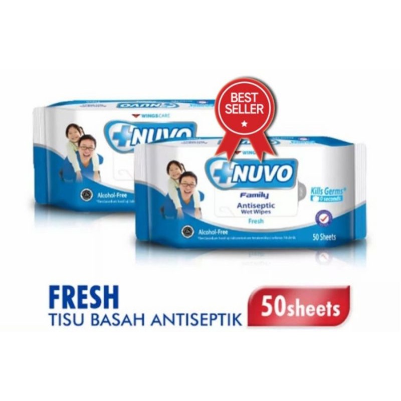 NUVO Tissue Basah Antiseptic 50 Sheets Original