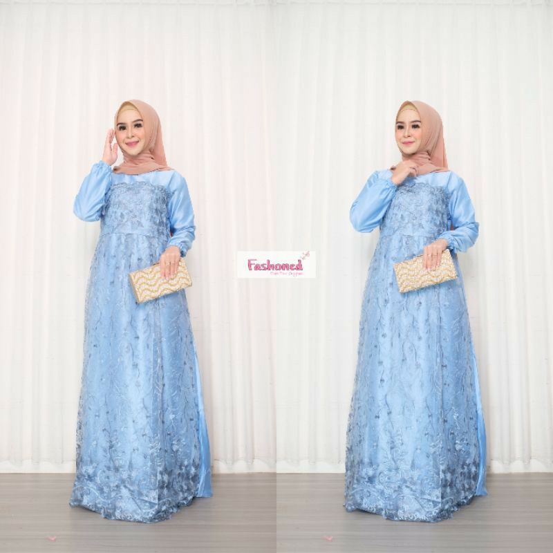 Best Seller!!! New Arrival ! KEBAYA GAMIS BUSUI FARASAYA BROKAT MAXY DRESS WANITA MUSLIM VELVET MODERN