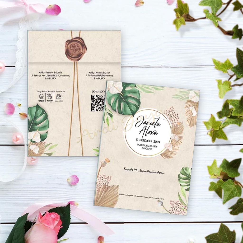 Undangan Pernikahan Unik Cantik Elegan I Undangan jadi bukan blangko kosong I Bonus Plastik opp