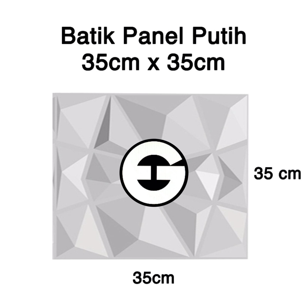 WA Wallpaper Foam 3D Batik Panel Diamond Triangle Dinding Sticker-BTP Putih 35cmx35cm