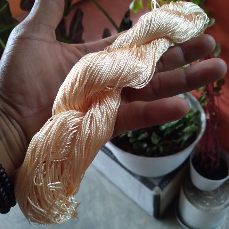 benang nilon kuning muda size 15 panjang 200m tali tasbih dan gelang