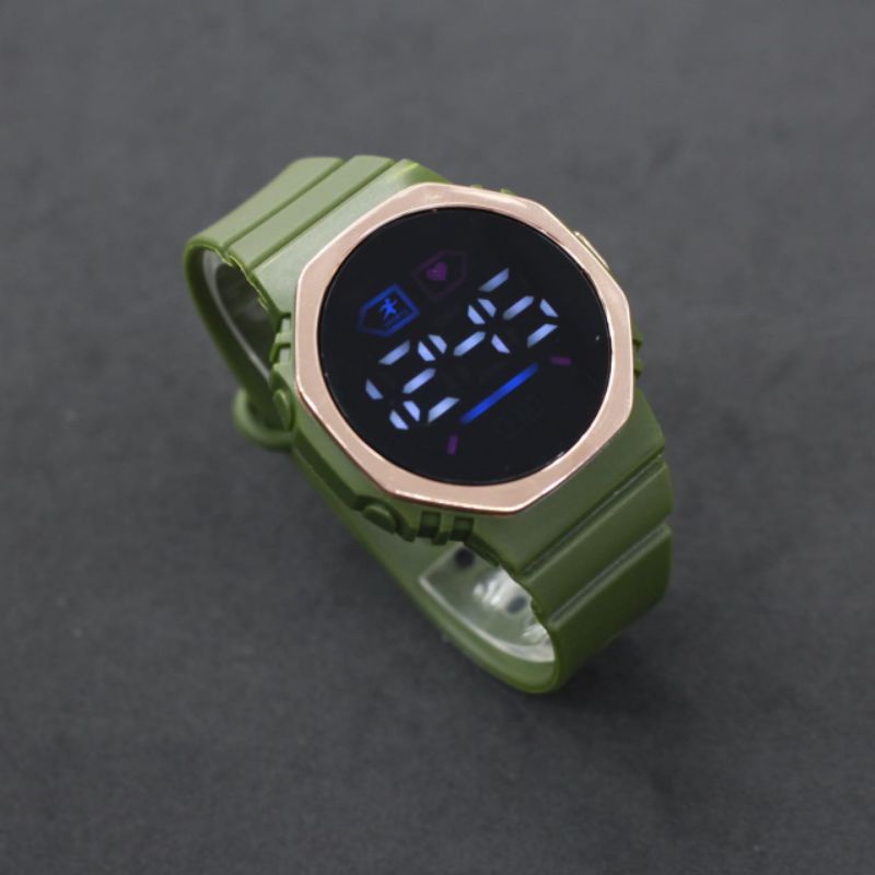 Jam tangan LED WATCH Digital wanita A9 octagon Colorfull