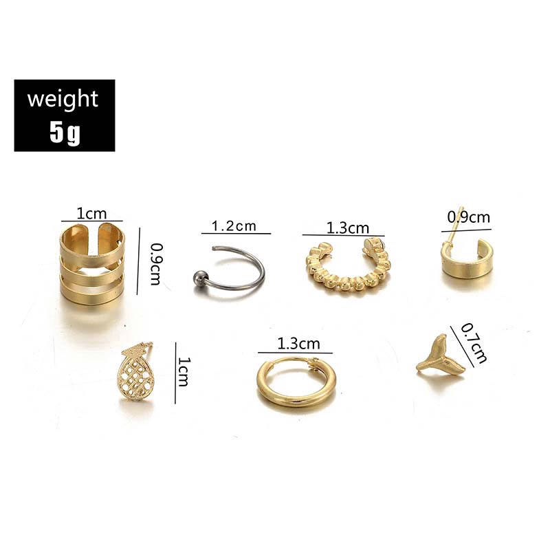 7pcs/sets Alloy Ear Cuff Pinna Lobe Tragus Lobe Piercing