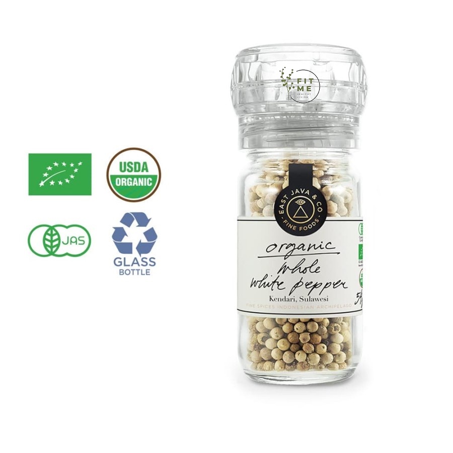 

East Java & Co Organic Whole White Pepper Mill - 54Gr