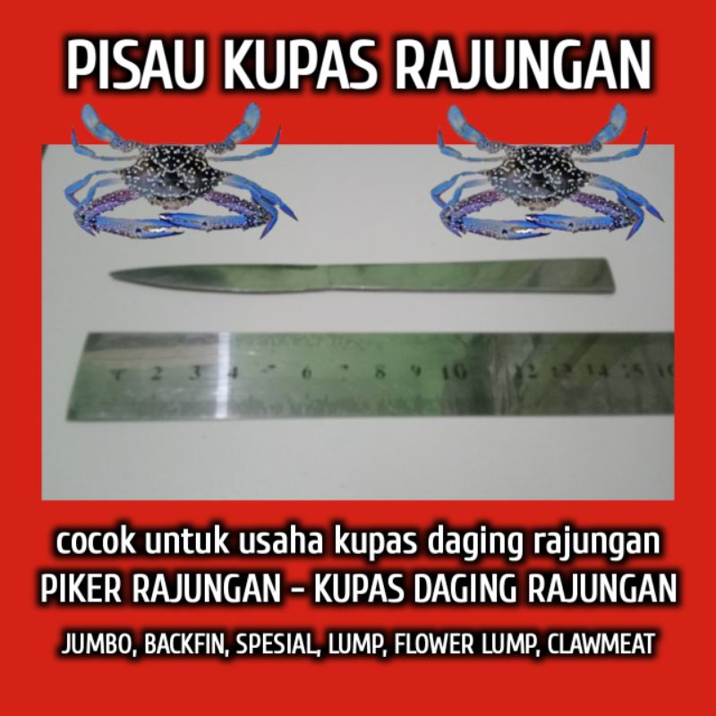 pisau alat kupas rajungan 1 buah, yang stainless steel dan cocok untuk pekerja piker daging rajungan