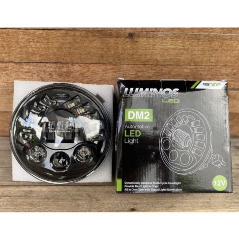 LAMPU LED DEPAN MOTOR LUMINOS 9NINE DAYMAKER CUSTOM HARLEY 7 INCH 40 WATT