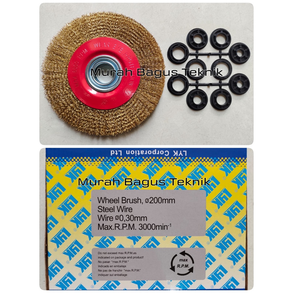 Sikat Model Piring 8 Inchi Circular Brush 8" Brass Coated Wheel Brush