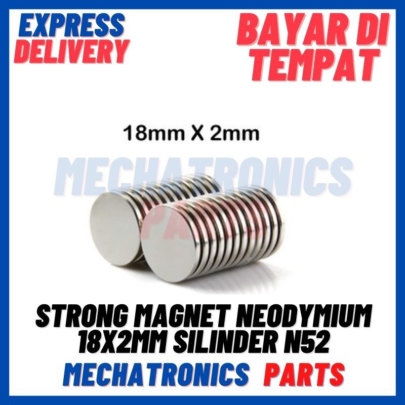 [MGT-9007] STRONG MAGNET NEODYMIUM 18X2MM SILINDER DIAMETER 18 TEBAL 2 MM N52