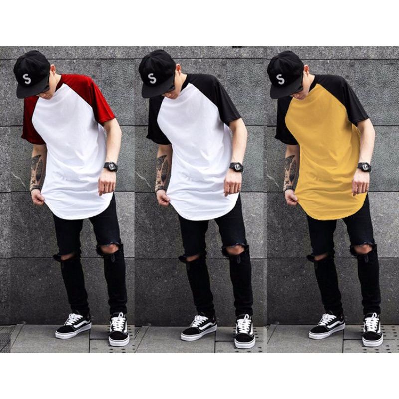 kaos raglan longline