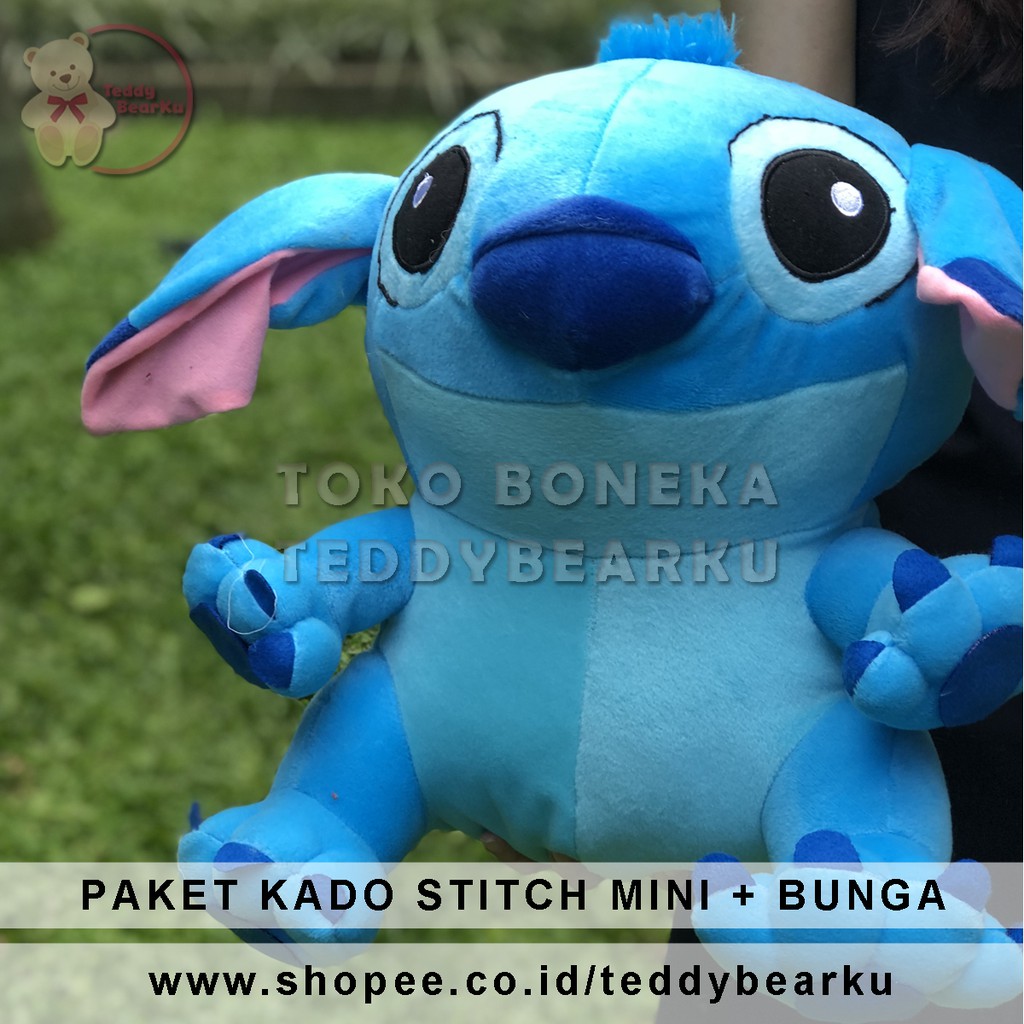 Promo Special STITCH Mini + Bunga (Sudah dibungkus kado)