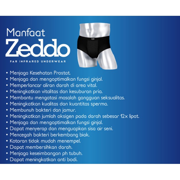 Zeddo Far Infrared Underwear Pakaian Dalam Terapi Unuk Pria (Isi 3 Pcs)