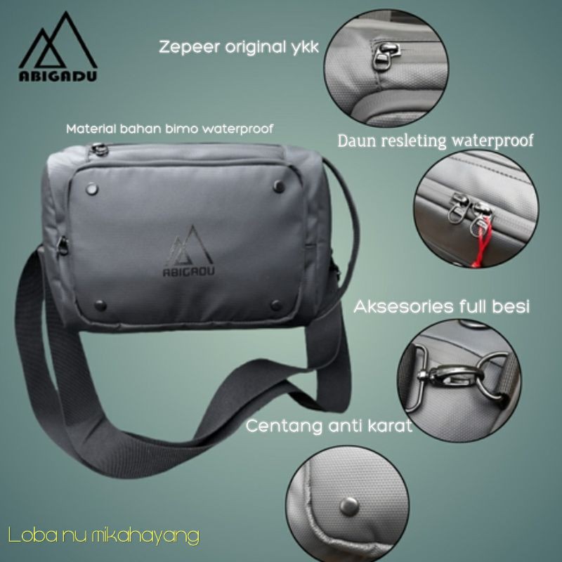 slingbag Anti air /selempang  waterproof/slingbag waterproof pria wanita multy Fungsi | Abigadu