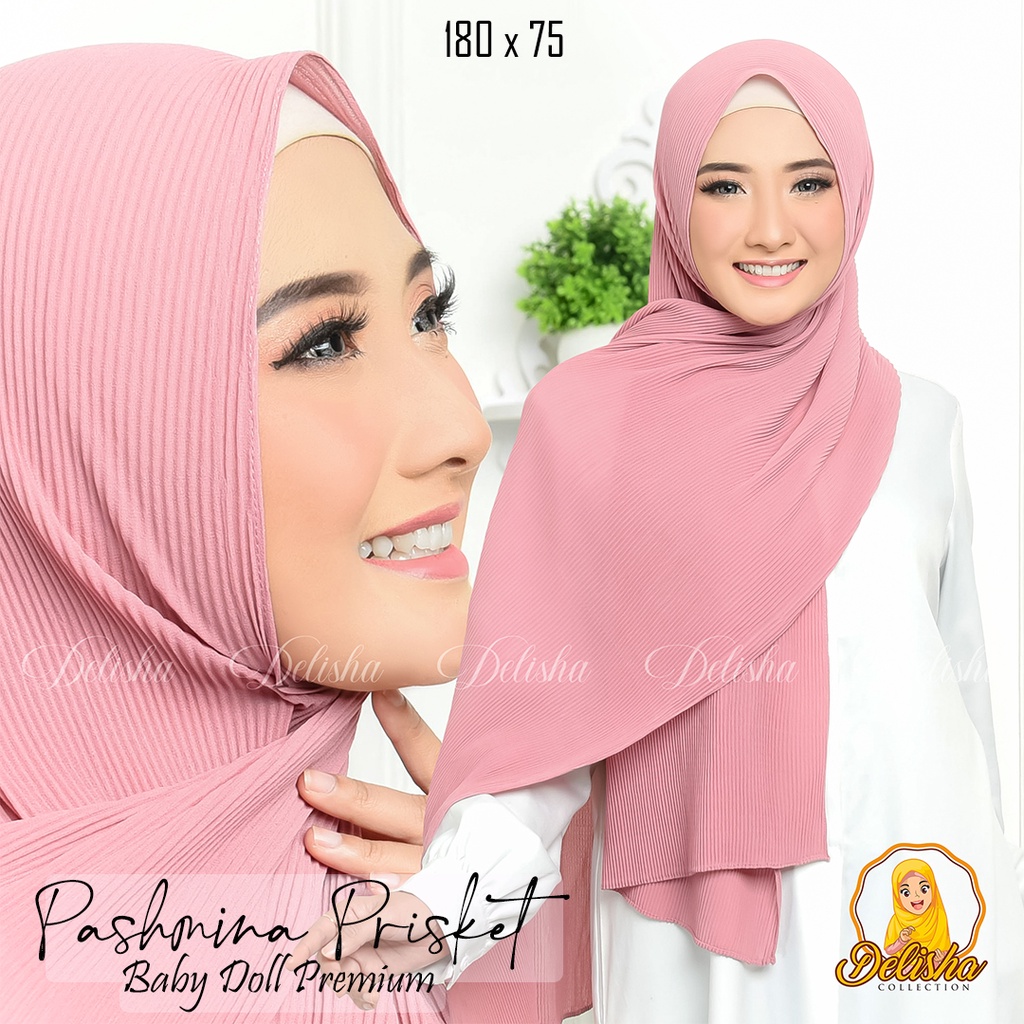 Kerudung Pashmina Plisket Full Best Quality / Pasmina Plisket Full Ceruty Premium /Pasmina Prisker Lidi Full / Fashion Muslim